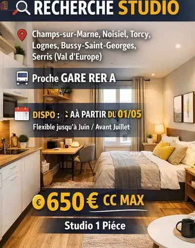 Studio à Champs-sur-Marne