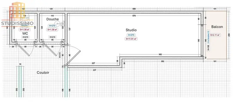 Studio 12m² Châtenay-Malabry - Balcon, vue sur parc - Photo 1