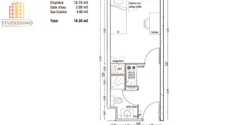 Studio 19m² Saint-Denis - Fonctionnel, lumineux - Photo 2