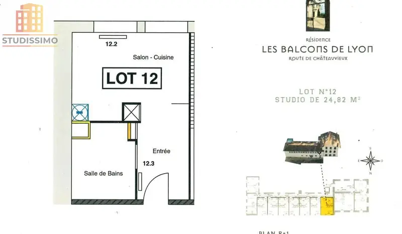 Studio 25m² Yzeron 69510 - Idéal investisseur, gestion LMNP - Photo 1