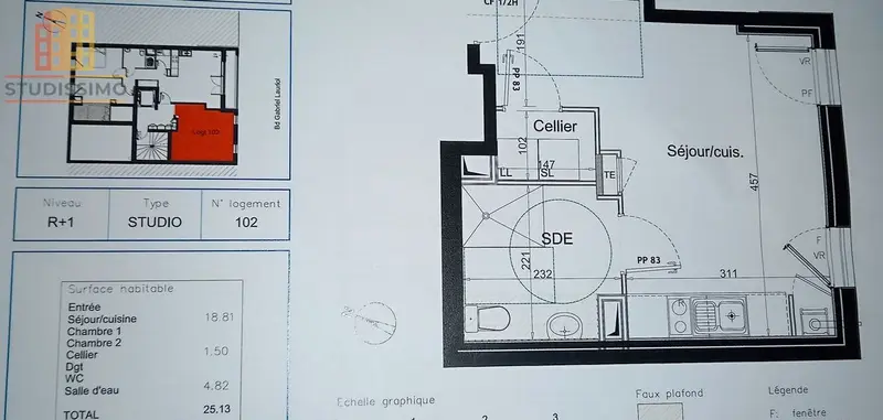 Studio 25m² Nantes Perverie - Proche tramway, récent - Photo 1