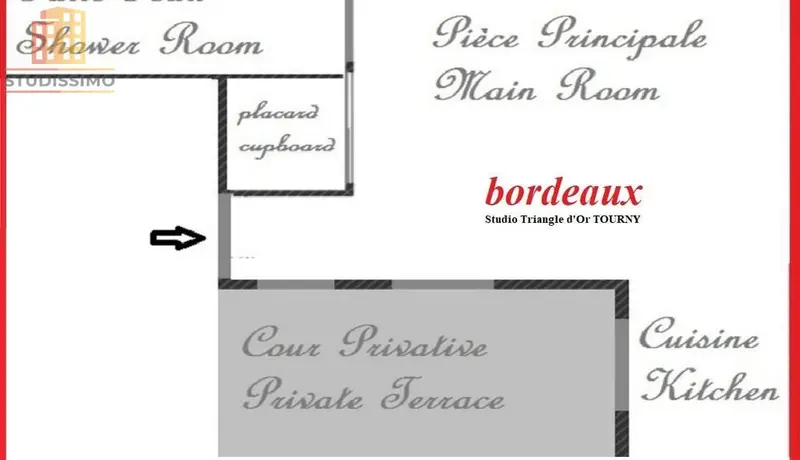Studio 20m² Bordeaux centre - Pierre apparente, patio - Photo 2