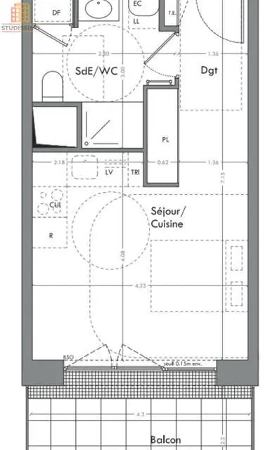 Studio 29m² Cesson-Sévigné - Neuf, DPE B - Photo 2