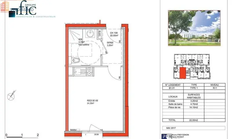 Studio 22m² Troyes - CPE C - Photo 1