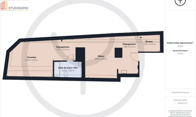 Studio 44m² Saint-Mards-en-Othe - Étage élevé - Photo 2