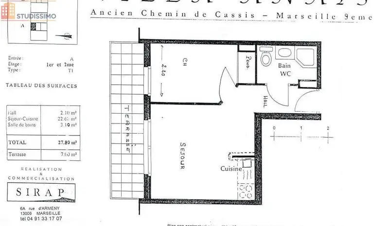 Studio 27m² Marseille 9e - DPE C, lumineux - Photo 1