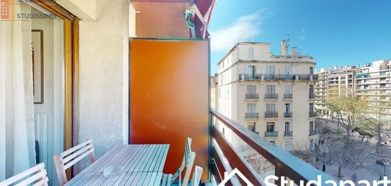 Studio meublé 9m² Marseille 3e - Meublé, étage élevé - Photo 1