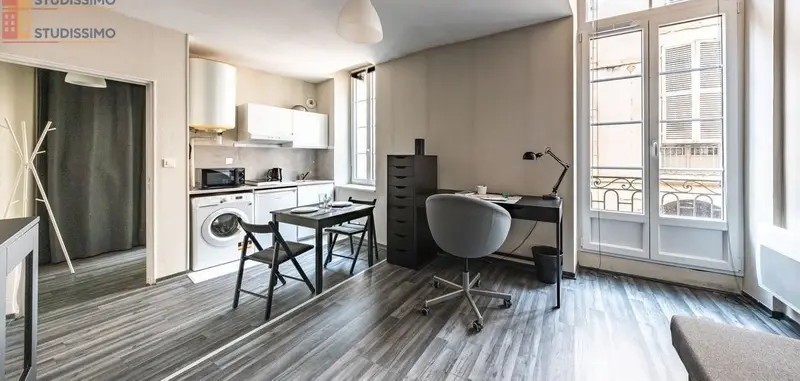 Studio meublé 28m² Dijon centre - Grand, lave-linge - Photo 2