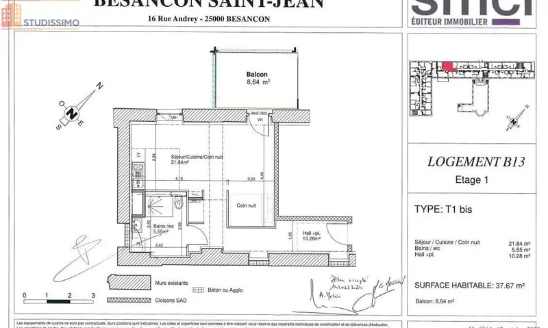 Studio 37m² Besançon 25000 - Photo 1