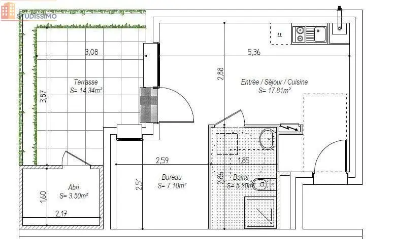 Studio meublé 30m² Besançon 25000 - Meublé, DPE B - Photo 1