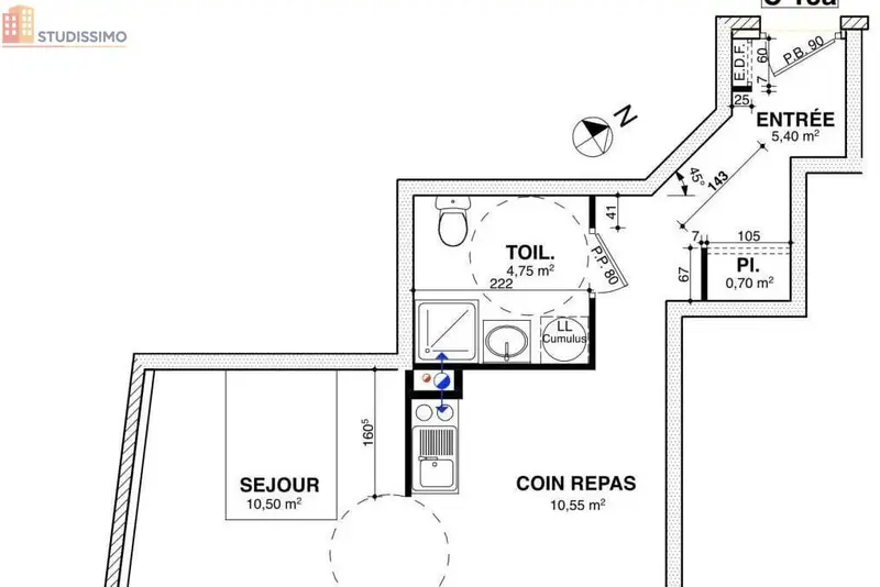 Studio 31m² Besançon 25000 - DPE C, 2e étage - Photo 1