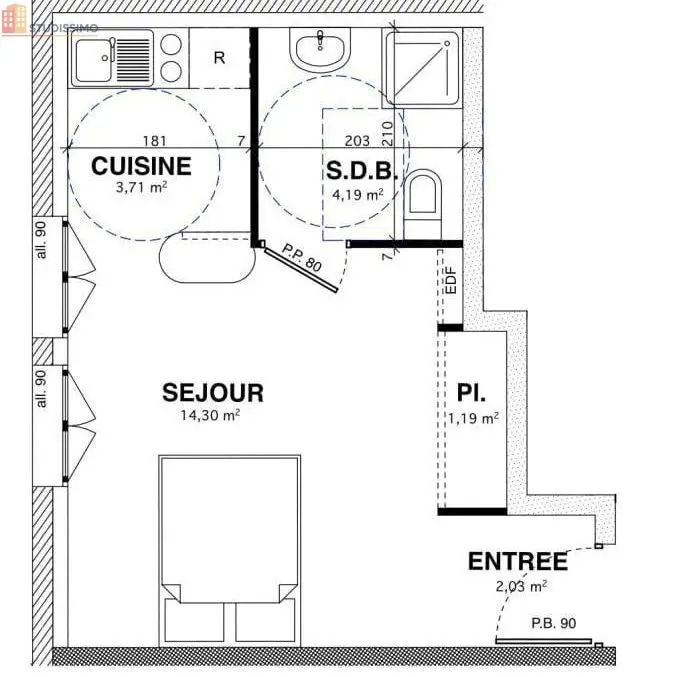 Studio 25m² Besançon - (sans caractéristiques) - Photo 1