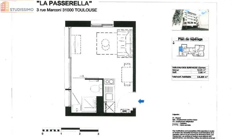 Studio 15m² Toulouse 31400 - Photo 1