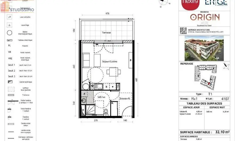 Studio 32m² Agde - Parking, résidence sécurisée - Photo 1