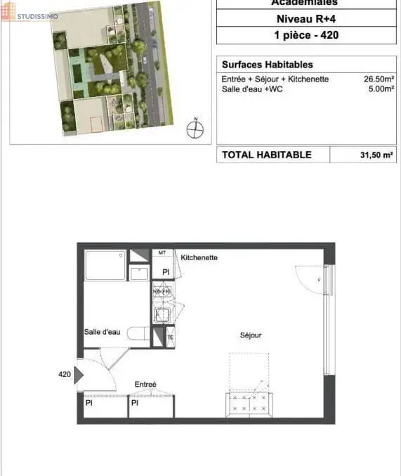 Studio 31m² Lormont - DPE B, dernier étage - Photo 25