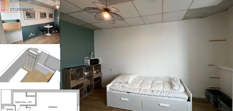 Studio meublé 21m² Tours 37000 - Refait à neuf, parking - Photo 10