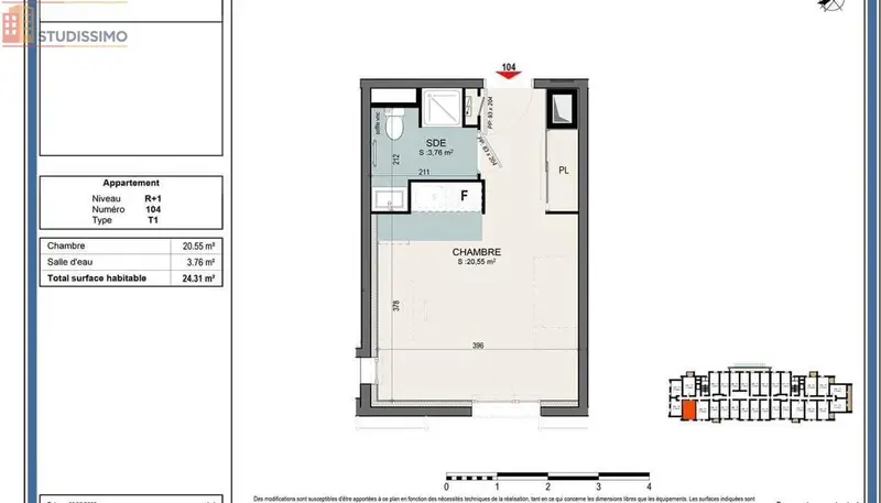 Studio 24m² Tours 37100 - Lumineux, DPE C - Photo 11