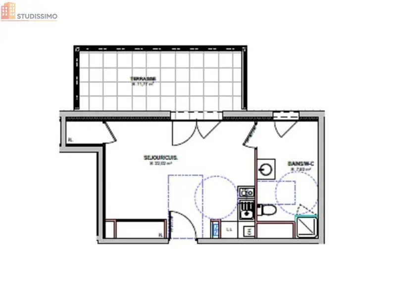 Studio 30m² Tours 37100 - Terrasse 11m², parking - Photo 10