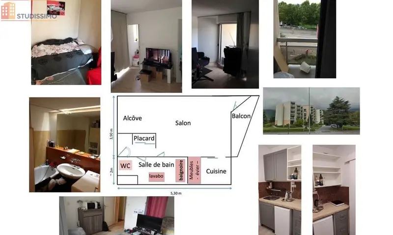 Studio 28m² Meylan - Immeuble standing, proche CHU - Photo 3