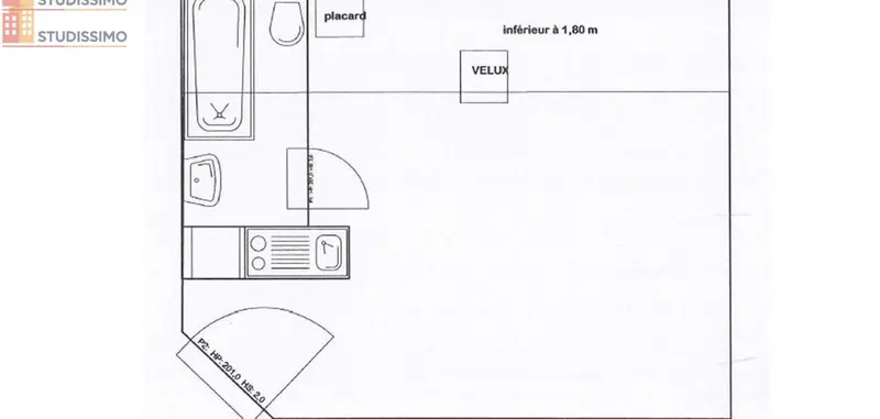 Studio 23m² La Tronche - 2e étage, DPE C - Photo 14