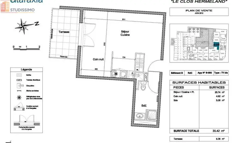 Studio 35m² Saint-Herblain - Lumineux, proche commerces - Photo 2