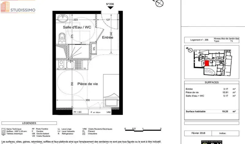 Studio 19m² Nantes centre - lumineux - Photo 1