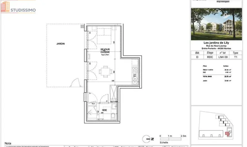 Studio 34m² Nantes 44000 - Photo 11