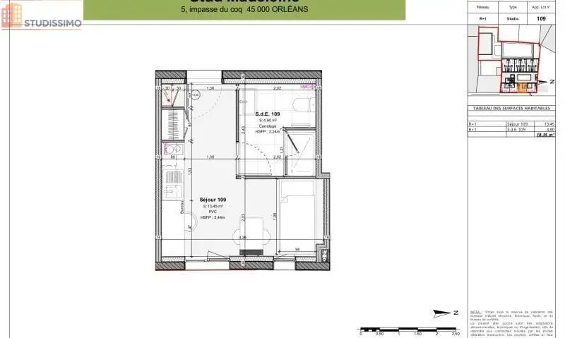 Studio meublé 18m² Orléans - Meublé, 1er étage - Photo 12