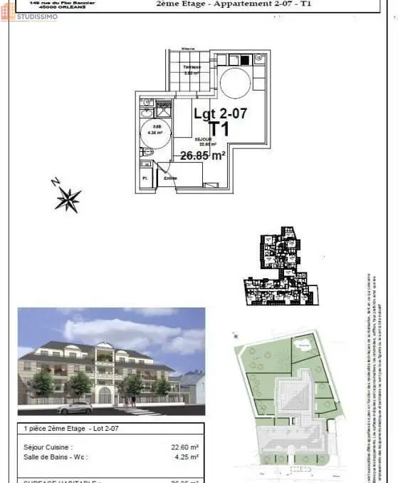 Studio 26m² Olivet - DPE C - Photo 5