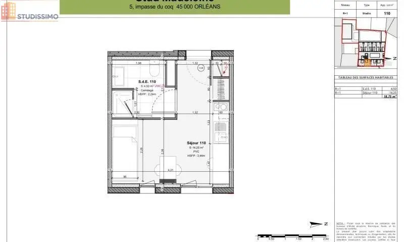 Studio meublé 18m² Orléans 45000 - Meublé, DPE C - Photo 6