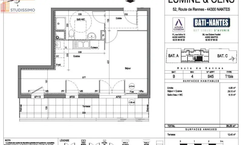 Studio 39m² Nantes 44300 - Photo 8