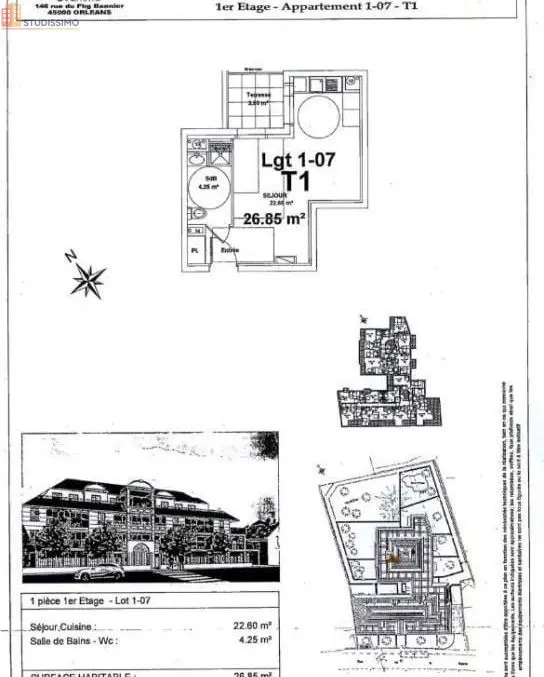 Studio 26m² Olivet - DPE C - Photo 3
