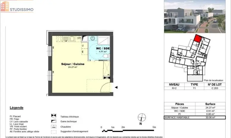 Studio 30m² Saint-Jean-le-Blanc - DPE C - Photo 2