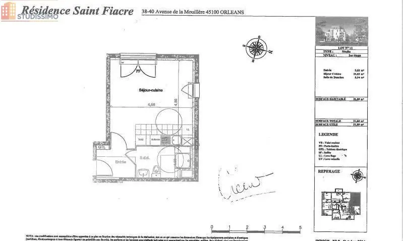 Studio 31m² Orléans 45100 - Lumineux, DPE C - Photo 2