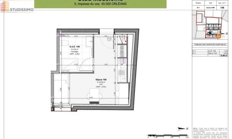 Studio meublé 19m² Orléans - Meublé, DPE C - Photo 1