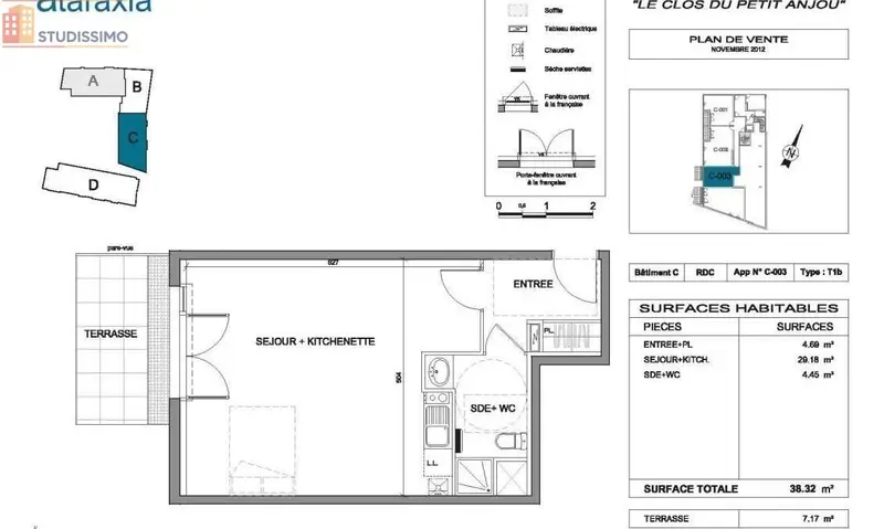 Studio 38m² Saint-Sébastien-sur-Loire - Lumineux, DPE C - Photo 3