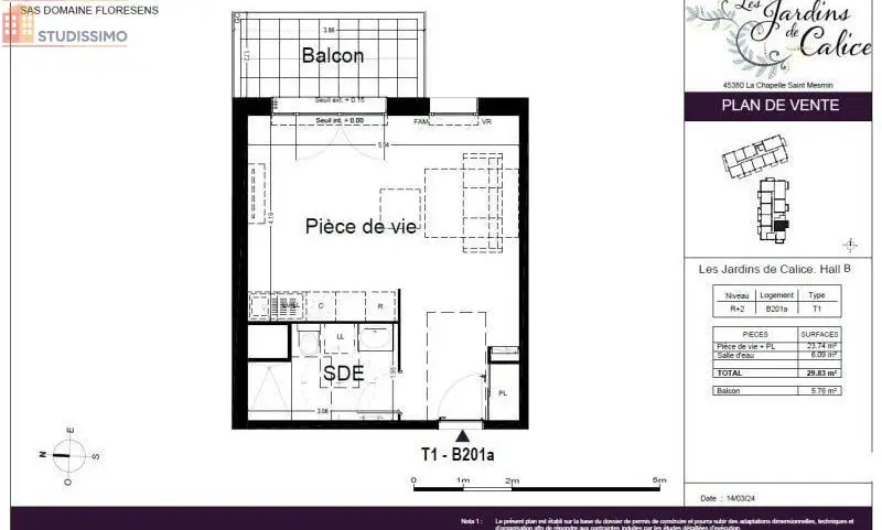 Studio 29m² La Chapelle-Saint-Mesmin - Étage 2, DPE C - Photo 10
