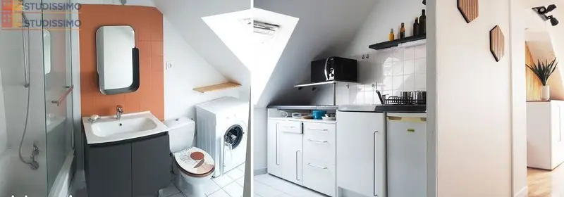 Studio meublé 21m² Nantes 44100 - Lumineux, dernier étage - Photo 1