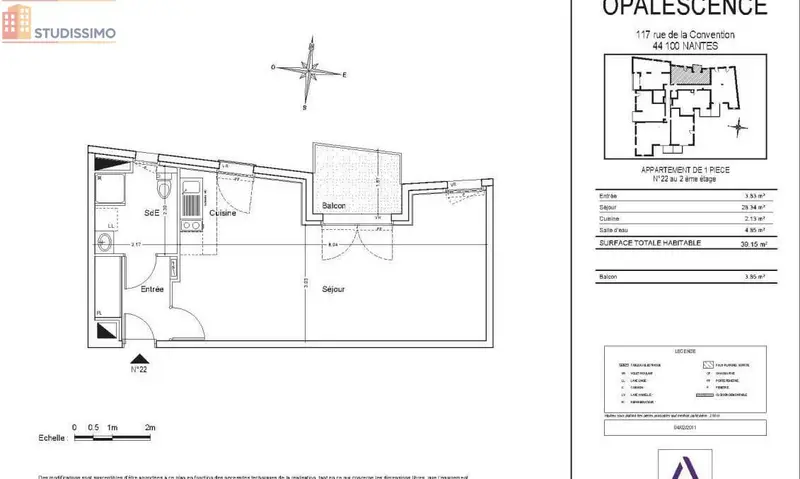 Studio 39m² Nantes 44100 - Lumineux, DPE C - Photo 1