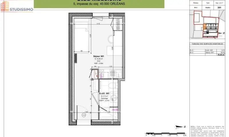 Studio 19m² Orléans 45000 - Meublé, DPE C - Photo 10