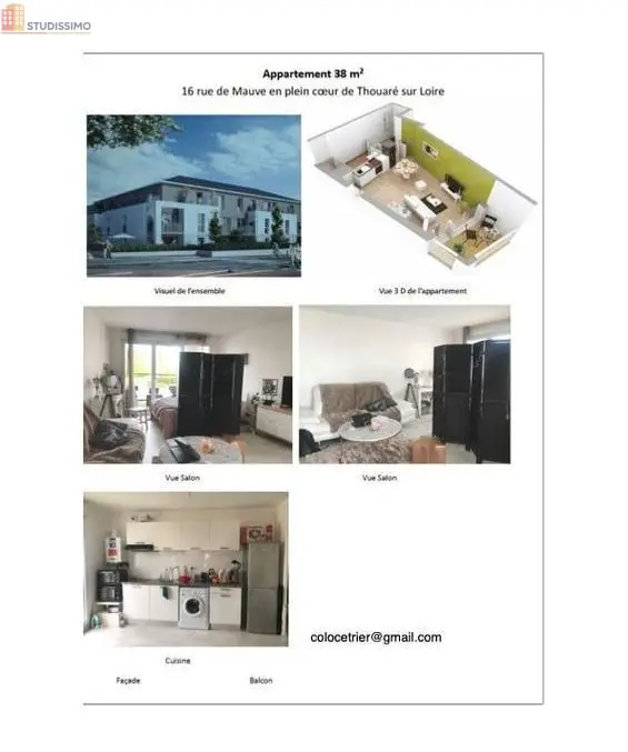 Studio 37m² Thouaré-sur-Loire - Balcon, parking - Photo 18