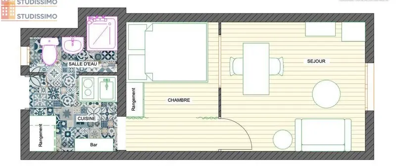 Studio meublé 23m² Angers 49100 - Proche fac, quartier La Doutre - Photo 1