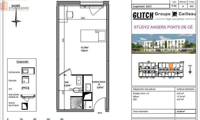 Studio meublé 25m² Les Ponts-de-Cé - Meublé, 2e étage - Photo 2