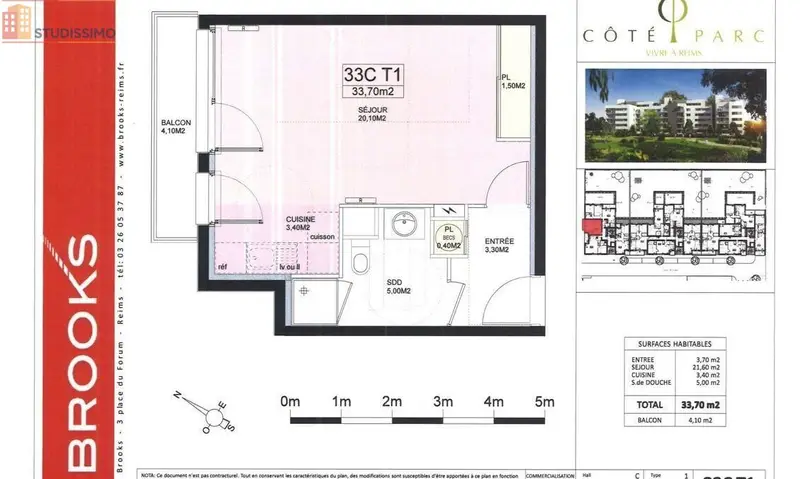 Studio 34m² Reims 51100 - Photo 1