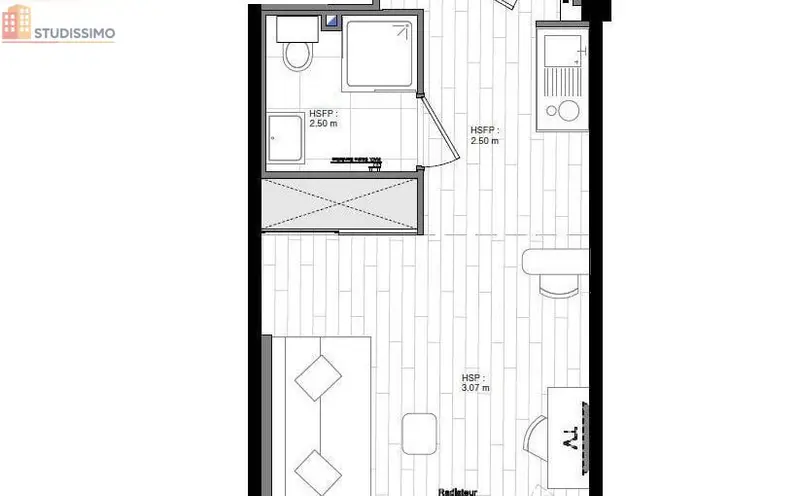 Studio 22m² Reims 51100 - Aucun caractère mentionné - Photo 1