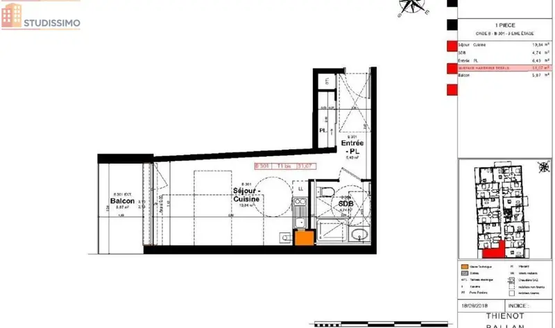 Studio 31m² Reims 51100 - Photo 1