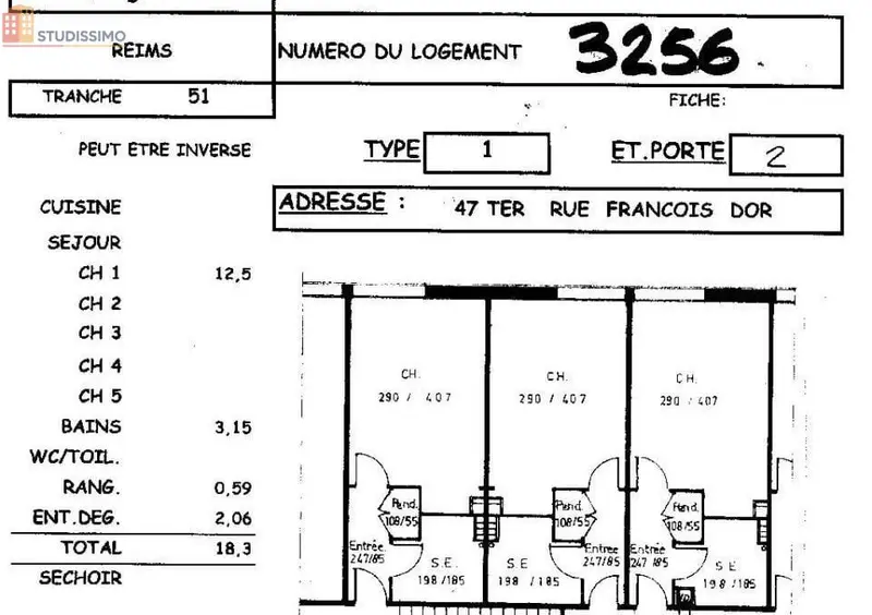 Studio 18m² Reims 51100 - Photo 1