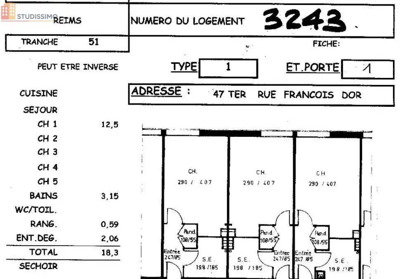 Studio 18m² Reims 51100 - Photo 1