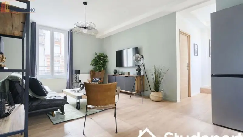 Studio meublé 13m² Reims 51100 - Lumineux, DPE A - Photo 1
