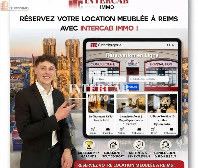 Studio meublé 21m² Reims 51100 - Lumineux, 3e étage - Photo 2